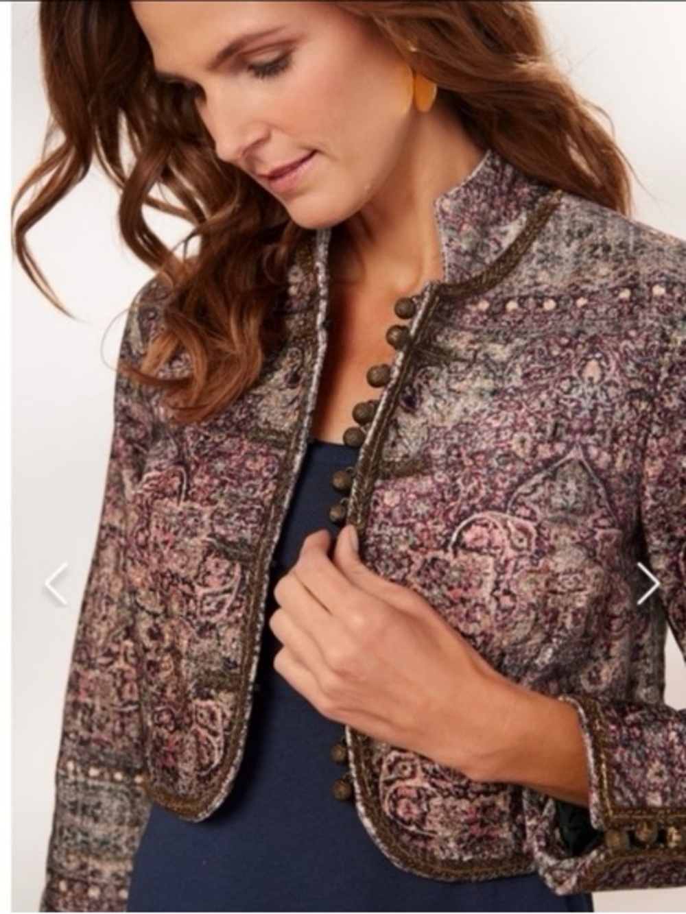 Soft Surroundings Icon Velvet Bolero Urbina Umber Coat Jacket Boho